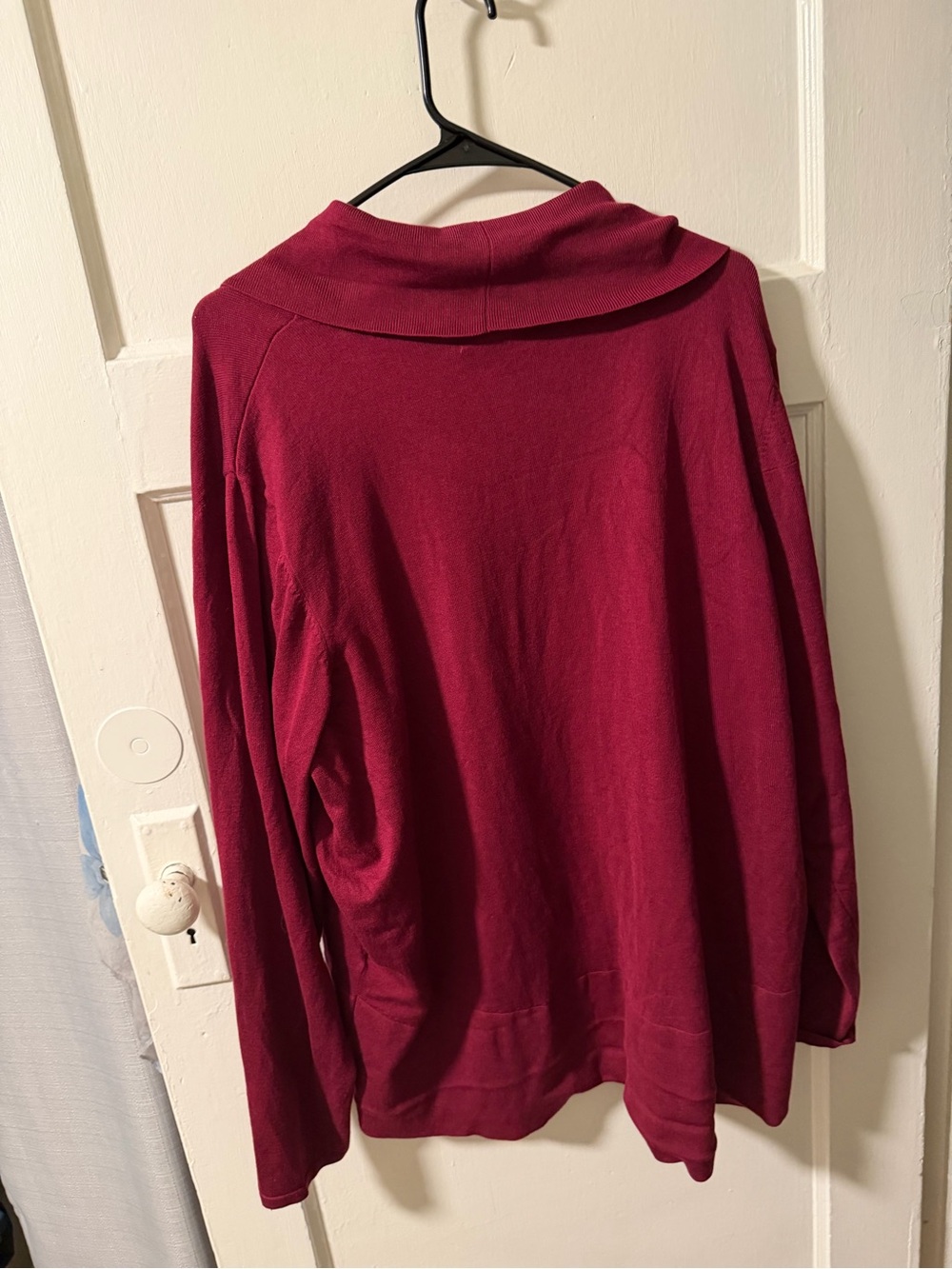 Karen Scott Women’s Open-Front Knit Cardigan Burgundy Rayon Blend Sz 3X Office - Picture 4 of 9